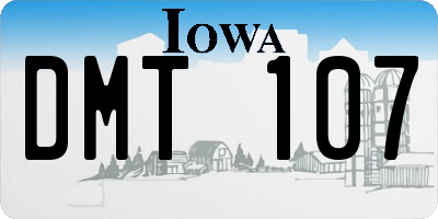 IA license plate DMT107