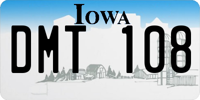 IA license plate DMT108