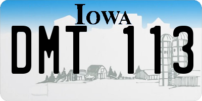 IA license plate DMT113