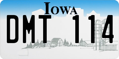 IA license plate DMT114