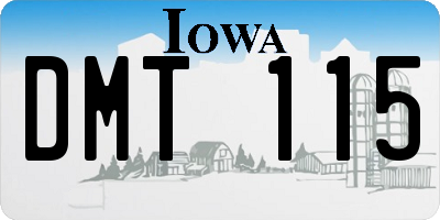 IA license plate DMT115