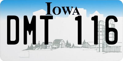 IA license plate DMT116