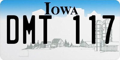 IA license plate DMT117