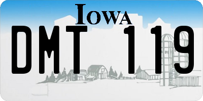 IA license plate DMT119