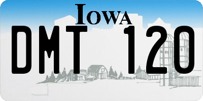 IA license plate DMT120