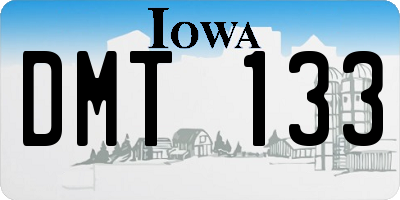 IA license plate DMT133