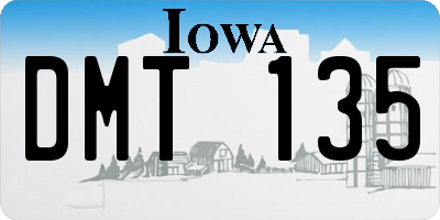 IA license plate DMT135