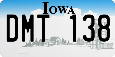 IA license plate DMT138