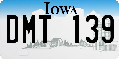 IA license plate DMT139