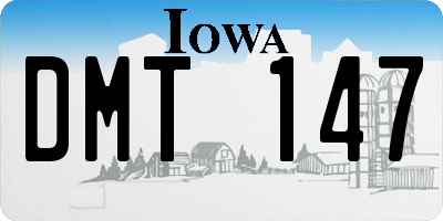 IA license plate DMT147