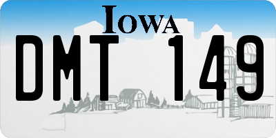 IA license plate DMT149