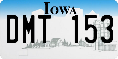 IA license plate DMT153
