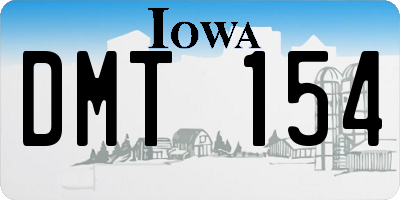 IA license plate DMT154