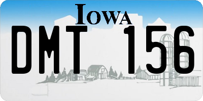 IA license plate DMT156