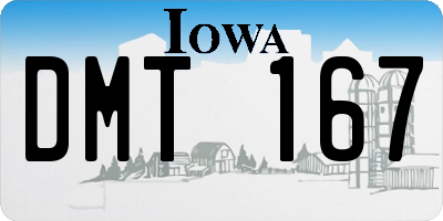 IA license plate DMT167