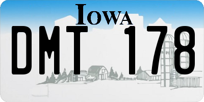 IA license plate DMT178
