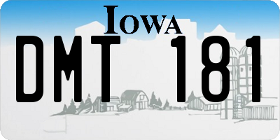 IA license plate DMT181