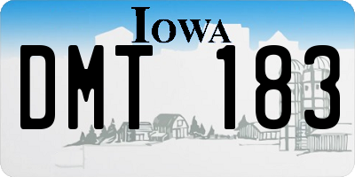 IA license plate DMT183