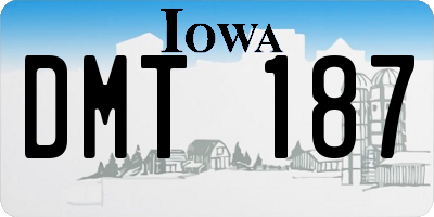 IA license plate DMT187