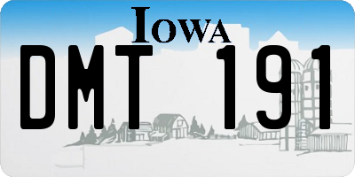 IA license plate DMT191