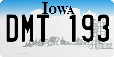 IA license plate DMT193