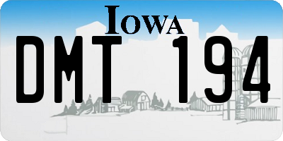 IA license plate DMT194