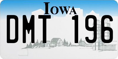 IA license plate DMT196