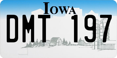 IA license plate DMT197
