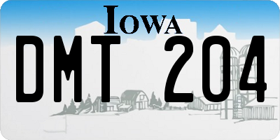 IA license plate DMT204