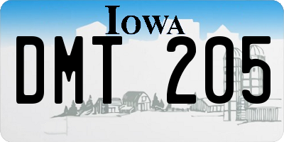 IA license plate DMT205