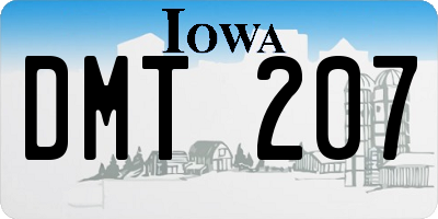 IA license plate DMT207