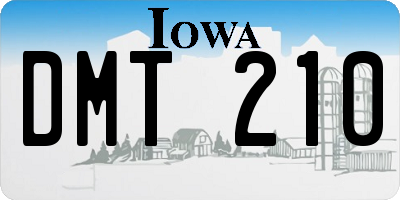 IA license plate DMT210