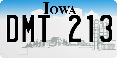 IA license plate DMT213
