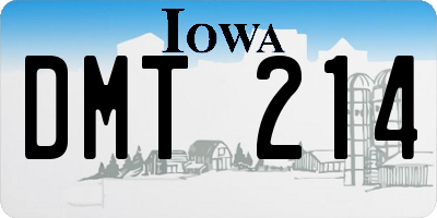 IA license plate DMT214