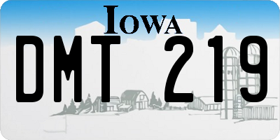 IA license plate DMT219
