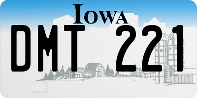 IA license plate DMT221