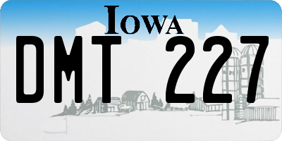 IA license plate DMT227
