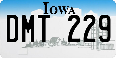 IA license plate DMT229