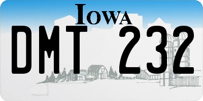 IA license plate DMT232
