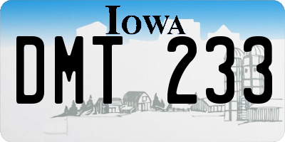 IA license plate DMT233