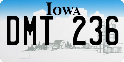 IA license plate DMT236