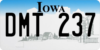 IA license plate DMT237