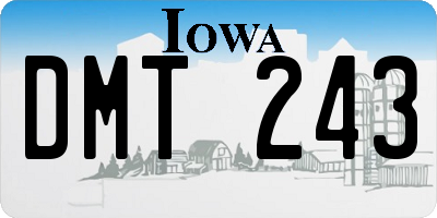 IA license plate DMT243