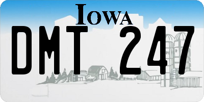 IA license plate DMT247