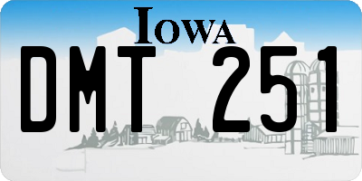 IA license plate DMT251
