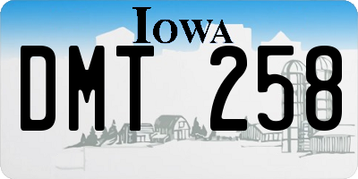 IA license plate DMT258