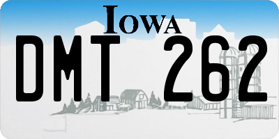 IA license plate DMT262