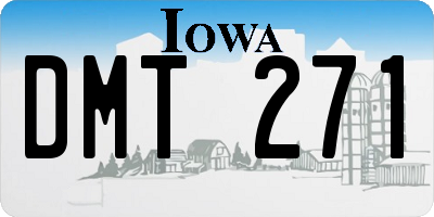 IA license plate DMT271