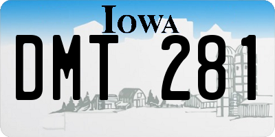 IA license plate DMT281