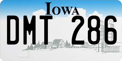 IA license plate DMT286